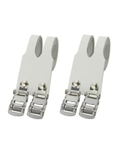 Leather Double Toe Straps White.